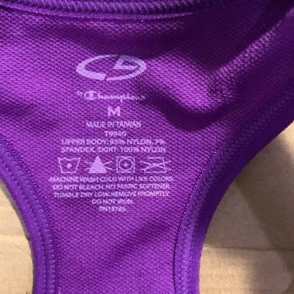 C9 Champion Activewear Racerback Tank Top Purple Built in Bra Size Med EUC #M280 - Picture 8 of 9
